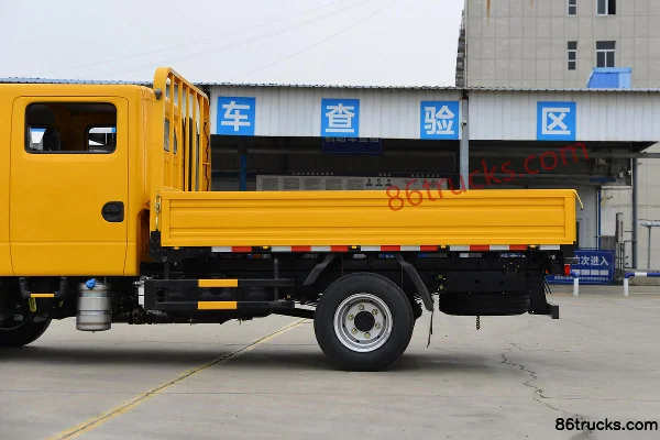 Dongfeng Furui F6 140hp 4X2(6 wheels) 3.13m Double Row Flatbed Light Truck (Engineering Yellow)(China VI) Body (2) | 86Trucks