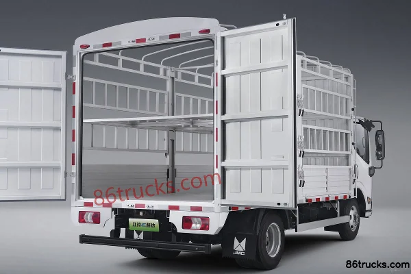 JMC E-Luda Medium Body Fruit & Vegetable Distribution Edition Hydraulic Brake 4.2m Single Row Pure Electric Stake Truck CATL 100.46kWh 4X2(6