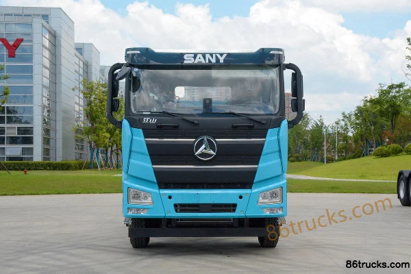 SANY Truck Jiangshan Flat Top 6X4(10 wheels) rechargeable pure electric tractor truck 282kWh Exterior (2) | 86Trucks