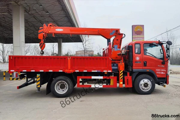 Sinotruk HOWO Hanjiang 160hp 4X2(6 wheels) 4.2m Truck Mounted Crane (Shenbai Heavy Industry Brand) Exterior (2) | 86Trucks