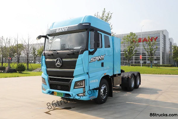 SANY Truck Jiangshan High Roof 6X4(10 wheels) Electric Tractor Truck 423kWh Exterior (3) | 86Trucks