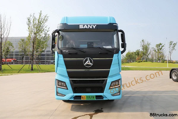 SANY Truck Jiangshan High Roof 6X4(10 wheels) Electric Tractor Truck 423kWh Exterior (2) | 86Trucks