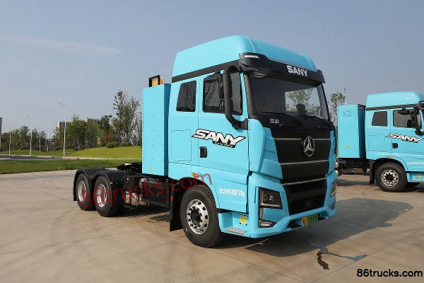 SANY Truck Jiangshan High Roof 6X4(10 wheels) Electric Tractor Truck 423kWh Exterior