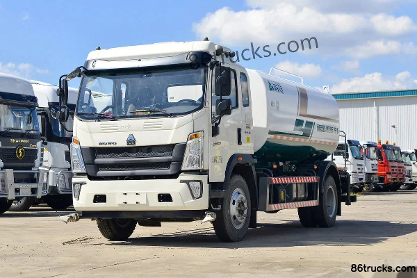 Sinotruk HOWO Hanjiang 160hp 4X2(6 wheels) Green Sprinkler Truck (Luye Brand) Exterior (3) | 86Trucks