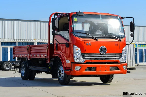 SHACMAN Light Truck Delong K1 Luxury Edition 160hp 4X2(6 wheels) 4.85m Row Half Flatbed Cargo Truck Exterior