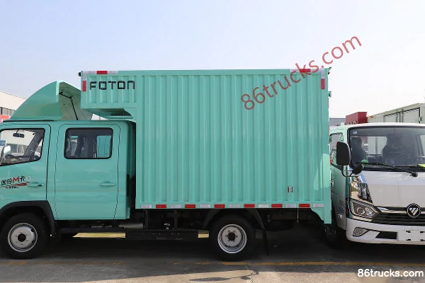 Foton Aoling M Card 1.5L 136 hp 4X2(6 wheels) gasoline 2.7m double-row box van light truck Body (1) | 86Trucks