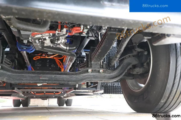 JAC Gallop A5X Heavy Truck 18T 4X2(6 wheels) 9.8m Fuel Cell Box Cargo Truck 50.45kWh Chassis (3) | 86Trucks