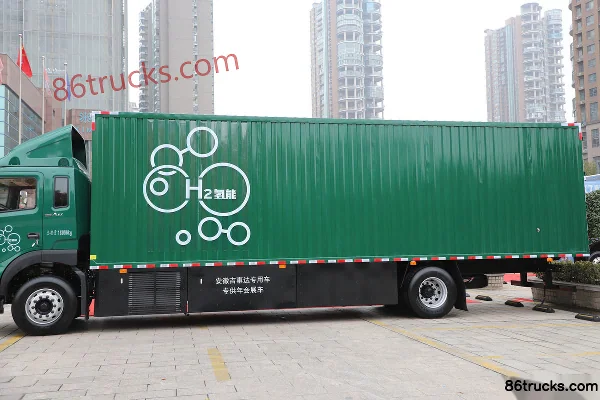 JAC Gallop A5X Heavy Truck 18T 4X2(6 wheels) 9.8m Fuel Cell Box Cargo Truck 50.45kWh Body (1) | 86Trucks