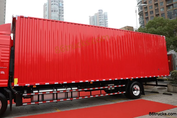 JAC Gallop A6 PLUS 240hp 4X2(6 wheels) 9.8m Wing Opening Box Cargo Truck Body (1) | 86Trucks