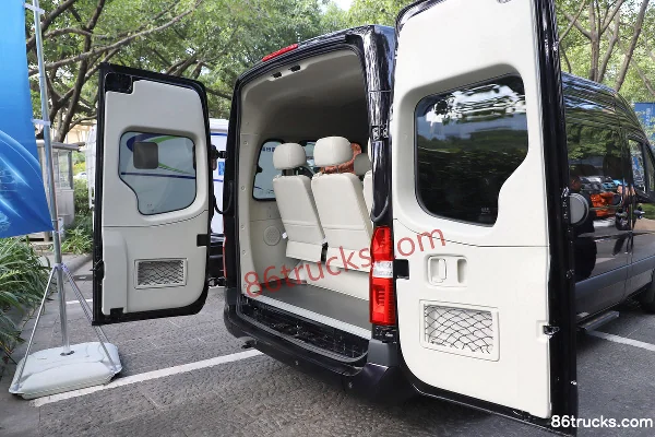 Foton Tuyano Damai 2024 Commercial Edition 149hp 2T Diesel 7-Seat Manual Long Wheelbase Mid Roof Passenger Van (Single Rear Tire) Cargo Box
