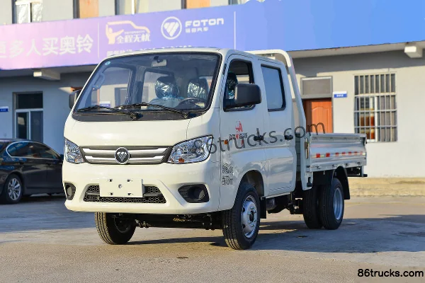 Foton Xiangling M1 Deluxe 1.6L 105hp 4X2(6 wheels) CNG 2.55m Double Row Flatbed Mini Truck Exterior (3) | 86Trucks