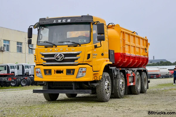 SAIC Hongyan Jiebao 350 ch 8X4(12 roues) camion de transport de boue (marque Huawei Chile) Extérieur (3) | 86Trucks