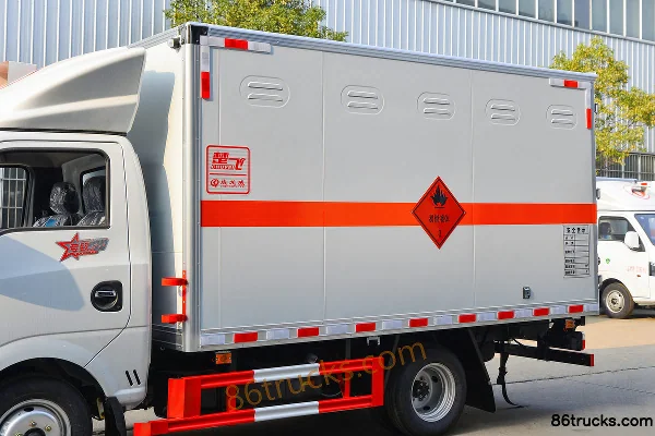 Dongfeng Tuyi T5 1.5L 113 hp gasoline 4X2(6 wheels) flammable liquid van truck (Chufei brand) Body (1) | 86Trucks