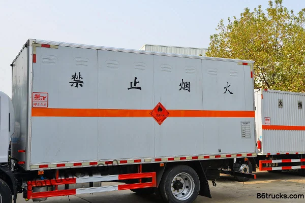 FAW Jiefang J6F 180 ch 4X2(6 roues) 5,2 m transport de gaz inflammable en benne fermée (marque Chufei) Carrosserie (1) | 86Trucks