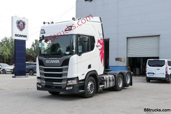 Scania New R-Series 500 hp 6X2R Tractor Truck (White) (Model R500 6x2(8 wheels)) Exterior (3) | 86Trucks
