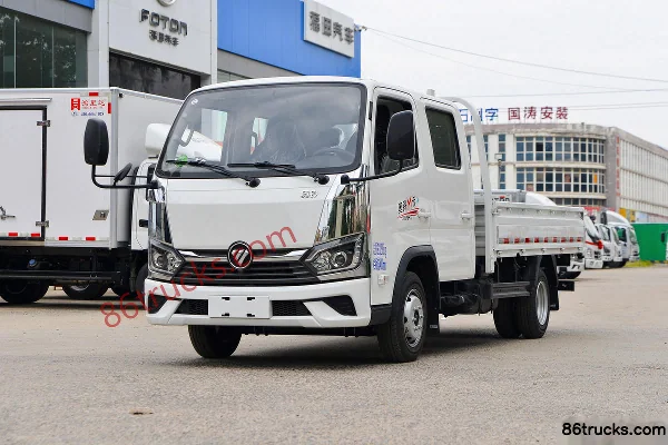 Foton Aoling M Card 2.0L 144hp 4X2(6 wheels) Gasoline 2.7m Double Row Flatbed Light Truck (Hydraulic Brake) Exterior (3) | 86Trucks