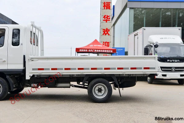 Foton Aoling V Card 1.6L 105 hp 4X2(6 wheels) CNG 3.535m Crew Cab Flatbed Light Truck Body (2) | 86Trucks