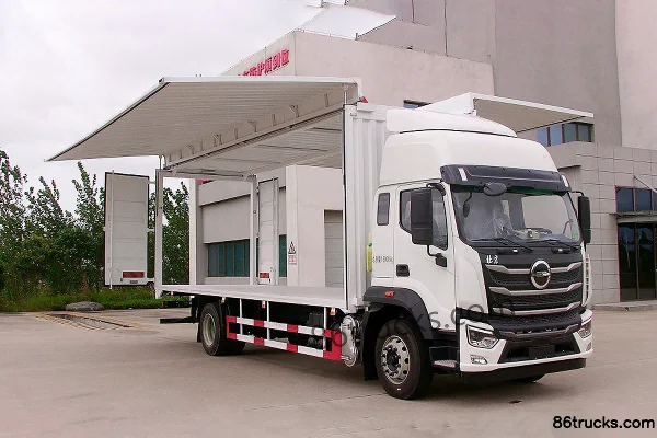 Beijing Trucks Fendou 350 hp 4X2(6 wheels) 8m AMT automatic wing-opening van cargo truck Exterior (2) | 86Trucks