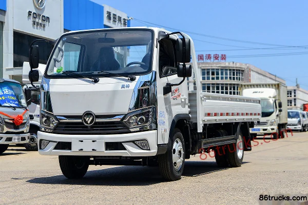 Foton Auman M Card 125hp 4X2(6 wheels) 4.2m Single Row Flatbed Mini Truck Exterior (3) | 86Trucks