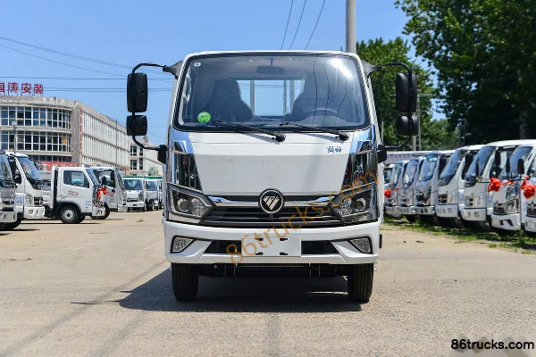 Foton Auman M Card 125hp 4X2(6 wheels) 4.2m Single Row Flatbed Mini Truck Exterior (2) | 86Trucks