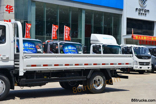 Foton Auman M Card 125hp 4X2(6 wheels) 4.2m Single Row Flatbed Mini Truck Body (1) | 86Trucks