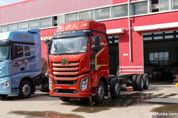 FAW Jiefang J6V Elite Edition 460hp 8X4(12 wheels) 9.5m flatbed cargo truck (4.1 ratio) Exterior (3) | 86Trucks