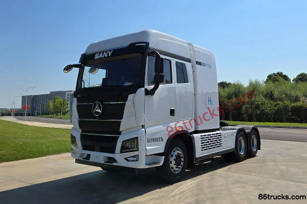 SANY Truck Jiangshan Edition 6X4(10 wheels) Hydrogen Fuel Cell Tractor Truck Exterior (3) | 86Trucks