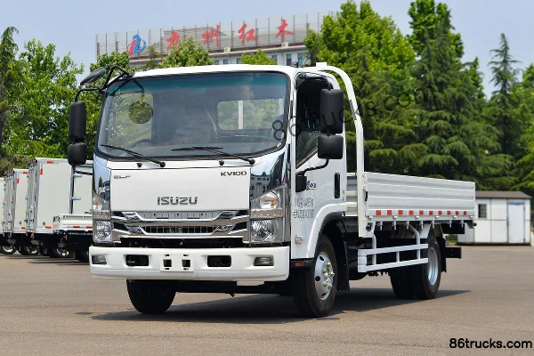 Qingling Isuzu KV100 3L Diesel 140hp 4X2(6 wheels) Isuzu 5-speed 4.98m Single Row Flatbed Light Truck Exterior (3) | 86Trucks