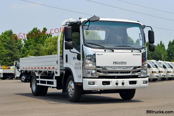 Qingling Isuzu KV100 3L Diesel 140hp 4X2(6 wheels) Isuzu 5-speed 4.98m Single Row Flatbed Light Truck Exterior