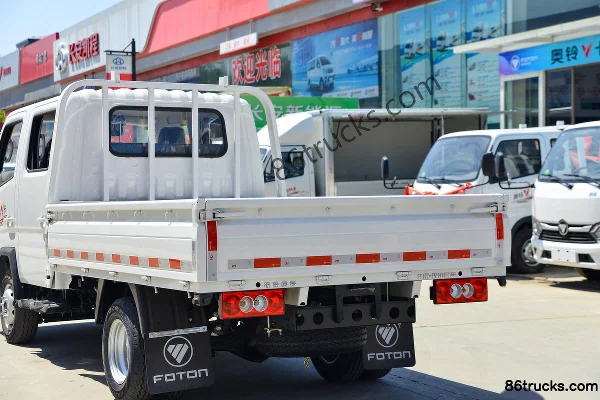 Foton V Card 2L Gasoline 144hp 4X2(6 wheels) Dongan 5-speed 2.7m Double Row Flatbed Mini Truck Body (3) | 86Trucks