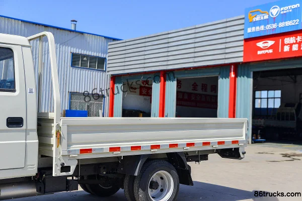 Foton Times Small Card Star 2 1.6L 122hp 4X2(6 wheels) Gasoline 3.05m Double Row Flatbed Mini Truck Body (1) | 86Trucks