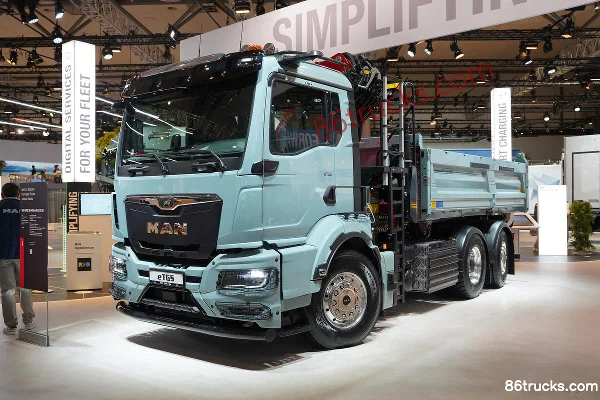 MAN eTGS Heavy Truck 6X2(8 wheels) Electric Truck with Crane (eTGS 28.449) Exterior (2) | 86Trucks