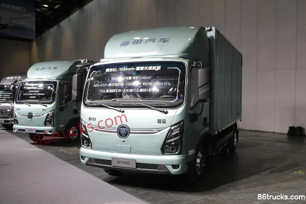 Foton camion porteur léger électrique pur, Zhilan EL-Plus, version longue autonomie, 8,5 t, 4,14 m, cabine simple, 156,4 kWh, 4X2(6 roues) E