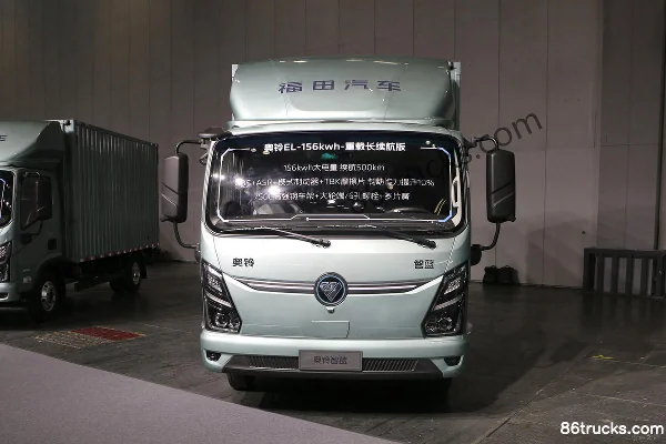Foton camion porteur léger électrique pur, Zhilan EL-Plus, version longue autonomie, 8,5 t, 4,14 m, cabine simple, 156,4 kWh, 4X2(6 roues) E