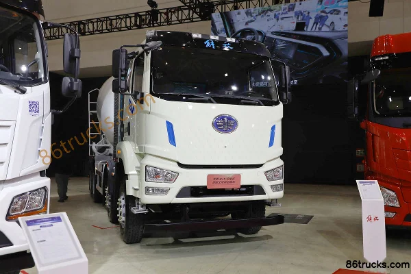 FAW Jiefang J6L 8X4(12 wheels) 7.08 m³ Electric Concrete Mixer Truck 350kwh Exterior