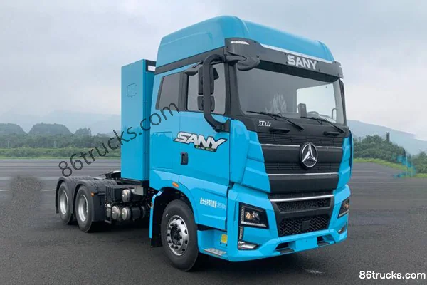 SANY Truck Jiangshan High Roof Super Strong Edition 6X4(10 wheels) Battery Swap Pure Electric Tractor Truck 350KWh Exter