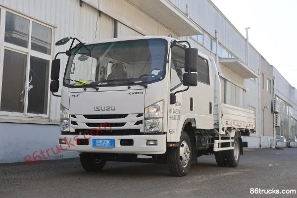 Qingling Isuzu KV100 2.5L Diesel 131hp 4X2(6 wheels) Isuzu 6-Speed 3.13m Double Row Flatbed Light Truck Exterior (3) | 86Trucks