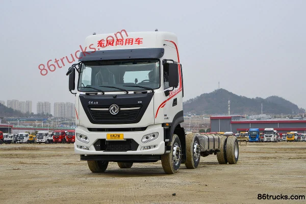 Dongfeng Commercial Vehicle Tianjin KR PLUS 340 hp 6X2(8 wheels) 9.8m flatbed cargo truck (China VI) (high roof triple sleeper) (ratio 2.87)