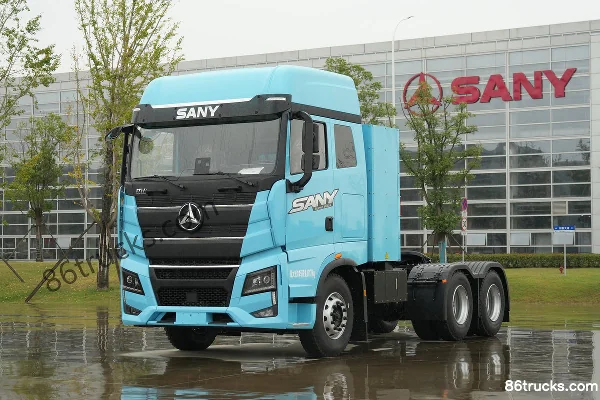 SANY Truck Jiangshan High Roof Super Strong Edition 6X4(10 wheels) Electric Tractor Truck EV 350kWh Exterior (3) | 86Trucks