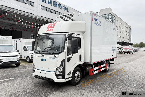 JMC Luda 4X2(6 roues) 4,08 m Camion frigorifique électrique pur cabine simple (marque Yihui) 100,46 kWh Extérieur (3) | 86Trucks