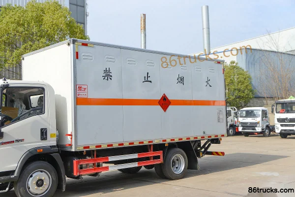 Sinotruk Hanjiang 160hp 4X2(6 wheels) 5.2m Flammable Gas Van Truck (Chufei Brand) Body (2) | 86Trucks
