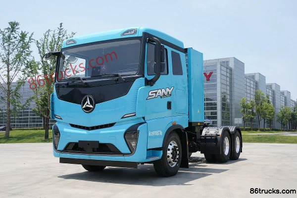 SANY Truck Jiangshan SE Standard Load Edition 6X4(10 wheels) Battery Swap Electric Tractor Truck Mota 588kWh Exterior (3) | 86Trucks