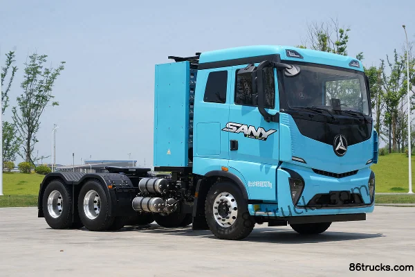 SANY Truck Jiangshan SE Standard Load Edition 6X4(10 wheels) Battery Swap Electric Tractor Truck Mota 588kWh Exterior