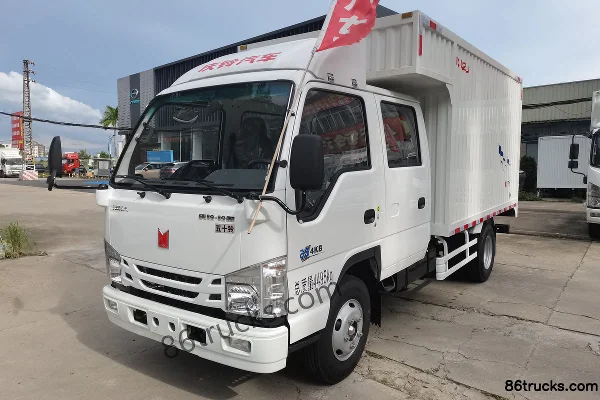 Qingling Lingka 2023 Model 122hp 4X2(6 wheels) 2.56m Double Row Van Light Truck Exterior (3) | 86Trucks