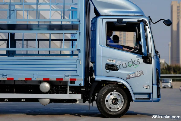 Blue Engine Yue X7 Wide Body Air Brake 4.18m Single Row Pure Electric Stake Light Truck FinDreams 140.54kWh 4X2(6 wheels) Exterior (3) | 86T