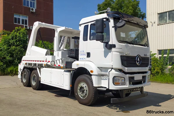 SHACMAN Delong New M3000E 6X4(10 wheels) Electric Swing Arm Garbage Truck (Wugong Brand) 350.07kWh Exterior
