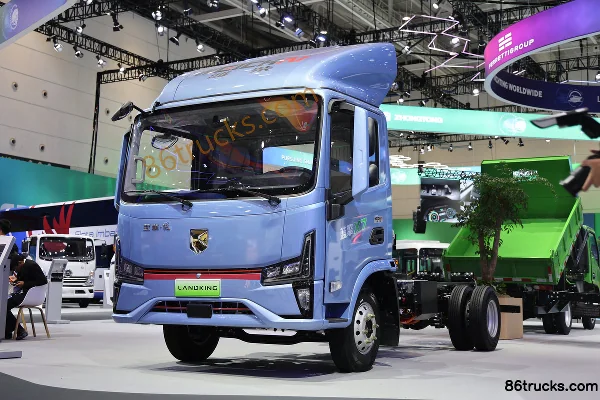 Lanqing Yue X7 Wide Body Air Brake 4.18m Single Row Pure Electric Stake Truck BYD 200.3kWh 4X2(6 wheels) Exterior (3) | 86Trucks