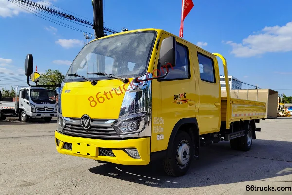 Foton Aoling M Card 1.5L 136hp 4X2(6 wheels) Gasoline 3.19m Double Row Flatbed Mini Truck Exterior (2) | 86Trucks