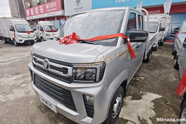 Foton V5 1.6L Gasoline 120hp 4X2(6 wheels) Dongan 5-speed Hydraulic Brake 3m Double Row Flatbed Mini Truck Exterior (2) | 86Trucks