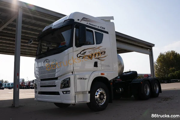 FAW Jiefang Qingdao JH6 Heavy Truck Zhixiang Edition 590 hp 6X4(10 wheels) LNG Automatic Hazardous Material Tractor Truck Exterior (3) | 86T